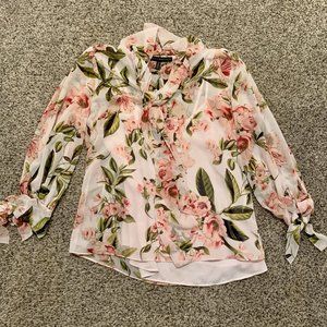 WHBM Petite Floral Blouse
